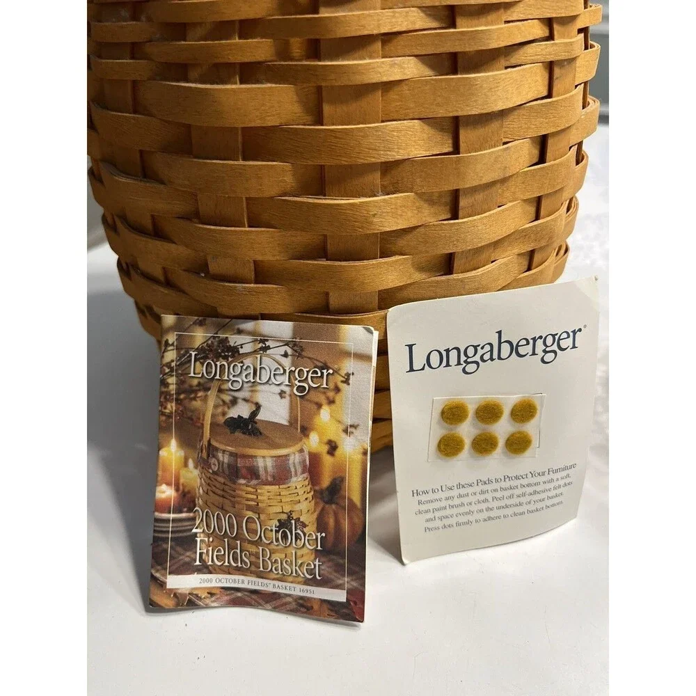 Longaberger Halloween October Fields Candy Corn Liner Basket Combo Protector Lid
